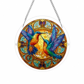 Hummingbird Acrylic Puzzle Suncatcher, 83PCS Window Hanging Decor