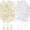 Burkfeeg 200 Pcs White Curtain Hooks Gliders Rollers, Plastic Curtain