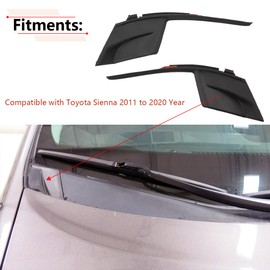 RLB-HILON 1Pair Windshield Wiper Cowl Cover Compatible with Toyota Sienna 2011 2012 2013 2014 2015 2016 2017 2018 2019 2020 Year, for Wiper Cowl Trim Panel Side Fender Hood End Caps