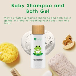 Dr Botanicals Aloe Vera & Chamomile Baby Shampoo and Bath Gel | 97.67% Natural, 100% Vegan & Dermatologically Tested | 200 ml, White