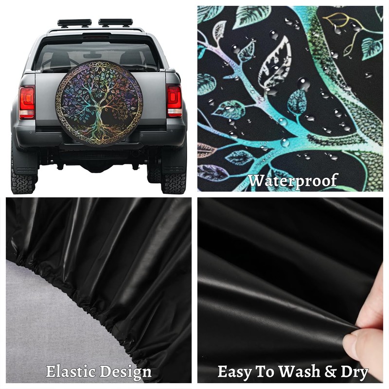 Tree of Life Spare Tire Cover Dust-Proof Spare Wheel Covers