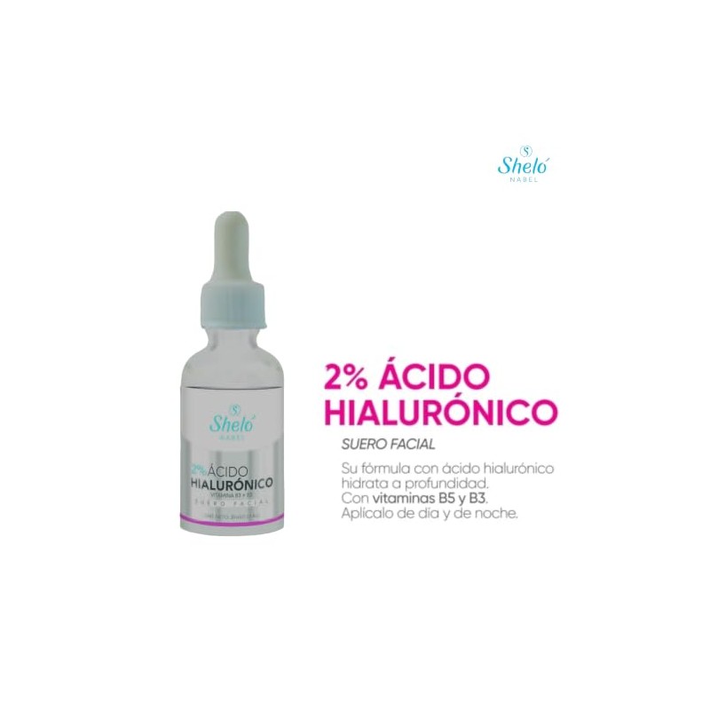 Sheló Nabel Suero Facial con 2% Ácido Hialurónico, 30 ml