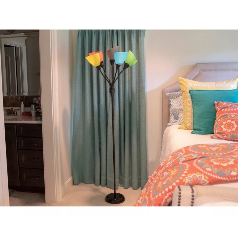 Mainstays Lampara De Pie Mainstays 5 Luces Pantalla Multicolor Pastel