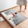 Queener Home Winter Christmas Tree and Snowman Kitchen Rugs and