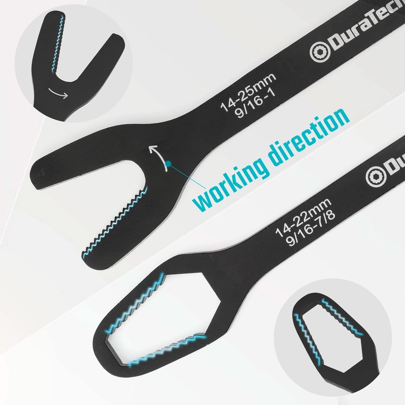 DURATECH Universal Wrench Set, Multi-functional Wrench Set, SAE & Metric,