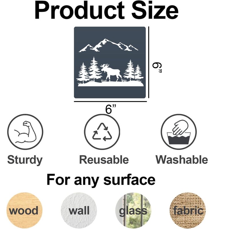 Forest Animal Stencils Bear Deer Stencils for Wood Burning Reusable