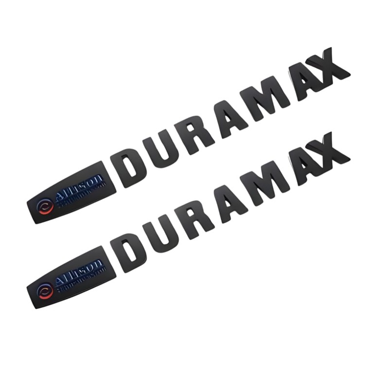 Duramax Badge Emblems 2-Piece in Black with Blue for 2007-2020