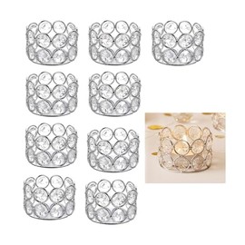 Juego de 10 portavelas de cristal plateado para velas de té, utilizado para decoración de centros de mesa en bodas y fiestas familiares, portavelas para centros de mesa de comedor, lámparas modernas