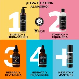 Kit - Limpiador Facial  Tonico Facial  Serum Vitamina C  Suero Acido Hialuronico  Gel Hidratante Facial - Skin Care - Suero Cuidado Facial -...       