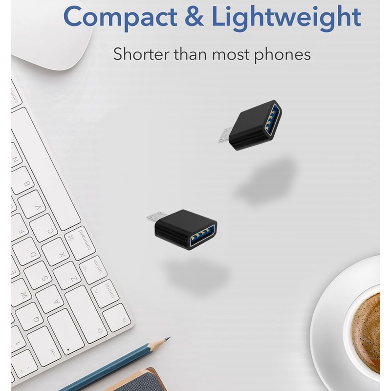5 Plus 2 Pcs Micro USB OTG to USB Adapter
