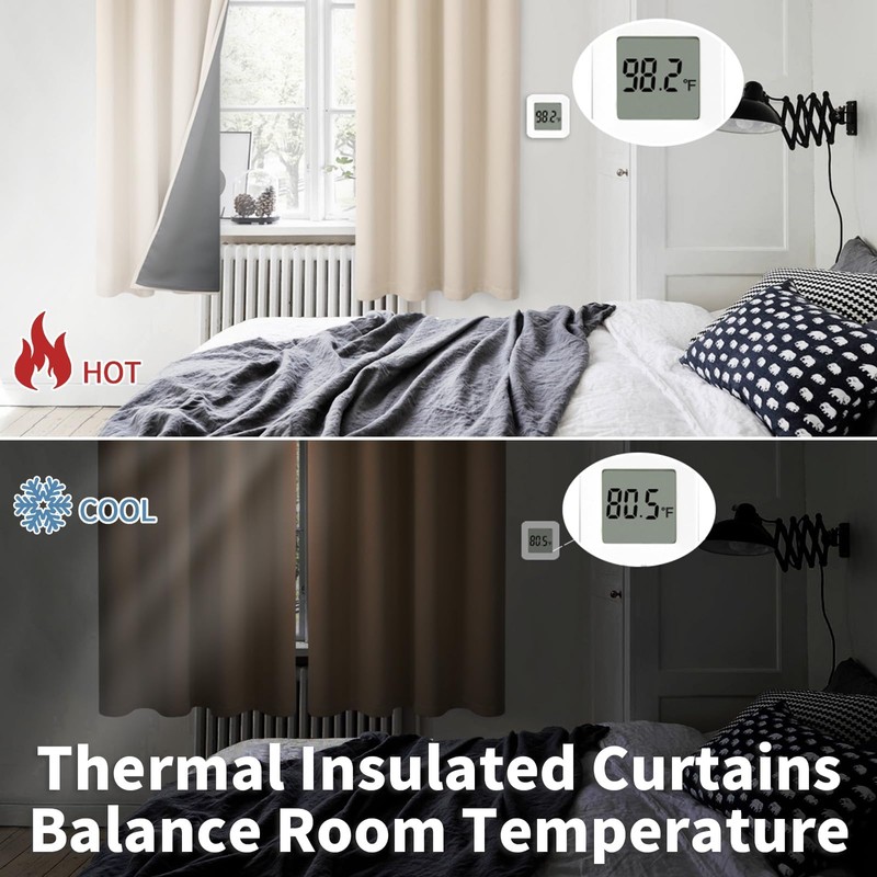 BGment Thermal Insulated 100% Blackout Curtains 63 Inch Length 2