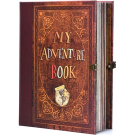 FEIYU BUY My Adventure Book Scrapbook – Retro-Style Embossed Photo Album with 124 Pages, DIY Memory Travel Journal for Couples, Anniversary, Wedding, and Valentine's Day Gifts(Retro Film Style)