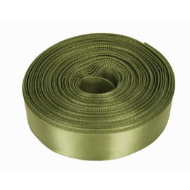 10 Yards Rolled up 5/8" Single FACE Satin Ribbon 100% Polyester Choose Color (563 - Moss Green)