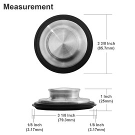 Hilltop Products 3 3/8 inch (8.57 cm) - Kitchen Sink Stopper Stainless Steel Garbage Disposal Plug Fits Standard Kitchen Drain Size of 3 1/2 inch (3.5") Diameter
