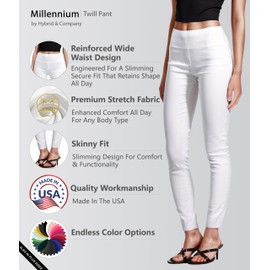 Hybrid & Company Super Comfy Stretch with Full Elastic Waist Pull On Millennium Twill Pant KP44972 WHITE XL