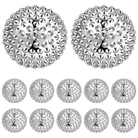 Pack of 20 Magnetic Massage Balls, Acupressure Ball for Hand, Small Hedgehog Ball for Acupressure Therapy, Magnetic Massage Ball for Parents, Relaxation, Stress Relief, 32 mm Diameter (Silver)