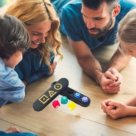 Audbene Gonggi Korean Game Stone Set,Traditional Korean Tossing Stone Game, Korean Gonggi Jack Stone Pebbles Set (BlackBase, 5Stone+1LongBase)