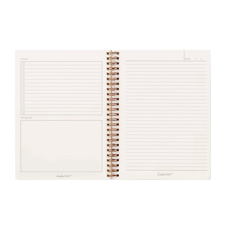 Lola Design - Large Spiral Notebook Organiser, Pink Bee Pattern