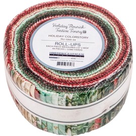Holiday Flourish Festive Finery Holiday Roll Up 44 2.5-inch Strips Robert Kaufman RU-1269-44, Assorted