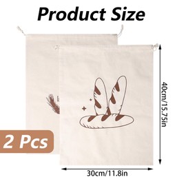 2 Pcs Bread Bags for Homemade Bread, Bread Bag, Bread Bags Bread Bags for Homemade Artisan Bread - Reusable Storage with Drawstring