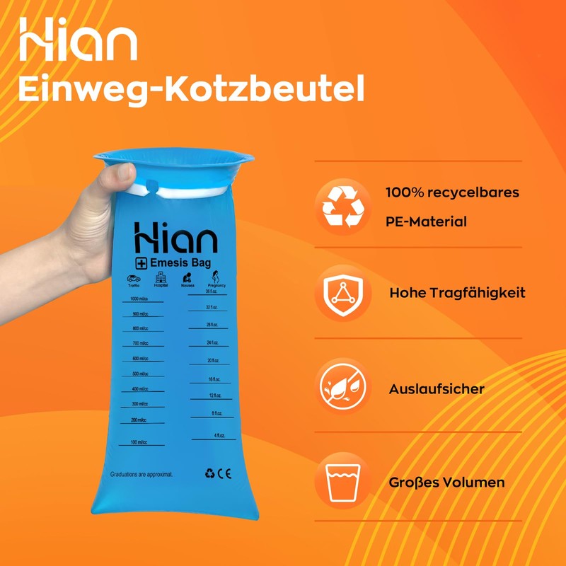 Hion Spit Bags Pack of 10 Opaque Poop Bags with