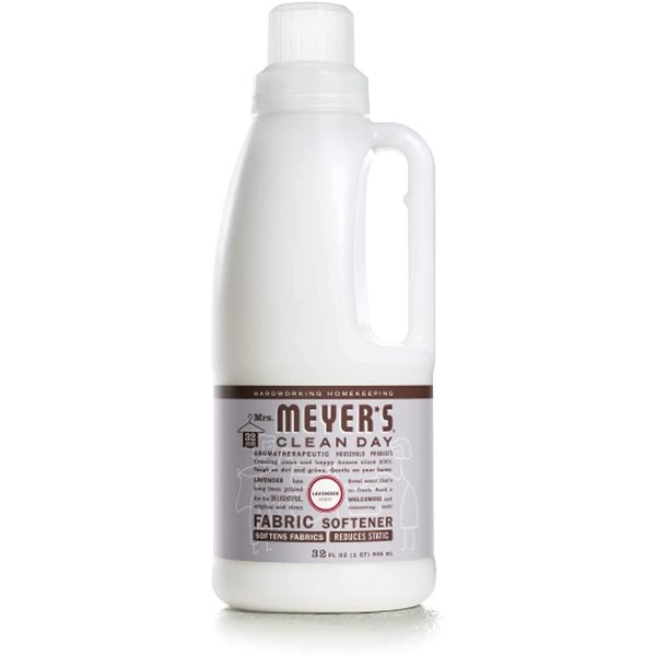 Mrs. Meyer's Clean Day Liquid Fabric Softener Bottle, Lavender Scent, 32 Fl oz (Pack of 2)