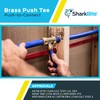 SharkBite 1/2 Inch Tee, Push to Connect Brass Plumbing Fitting,