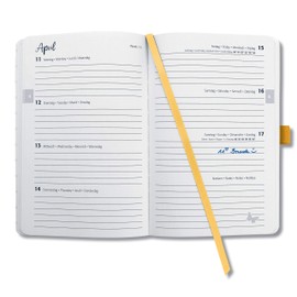 SIGEL Jolie J2116 Weekly Planner 2022 – Approx. A6 – Yellow – Hardcover, 174 Pages with Cheerful Calendar, a Lot of Information and Practical Stickers – FSC Certified – Diary