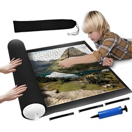 Taoluwin Jigsaw Puzzle Mat Roll Up - Portable Felt Save Mat for Puzzles Storage and Organize (26x46 inch, Up to 1500Pcs)