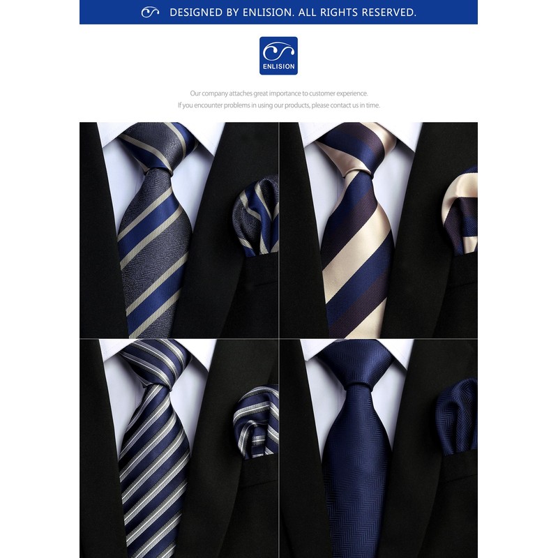 Enlision T4-01 Business Necktie, Set of 4, Men's, Width 3.3