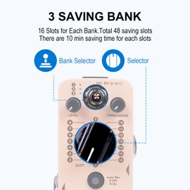 AITONE Looper Pedal Electric Guitar with Ultra-long 480 Minutes Looping Auto Recording Mode 3 Saving Banks and 16 Slots Per Bank (AT-07)