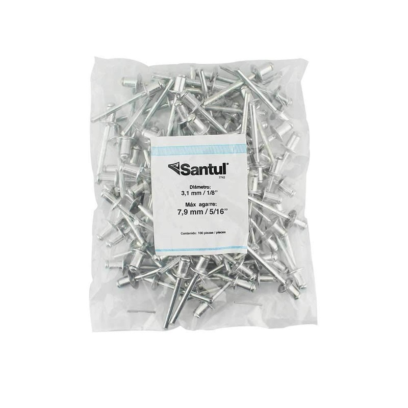 Santul 7742 Paquete de 1000 Pz Remaches diámetro de 1/8"