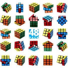 ASONA 48 Pack Mini Cubes Bulk, Puzzle Cubes, 1.18in 3×3×3 Cube Set, Stress Relief Toys, Party Favors Cube, Birthday Party Gifts, Party Supplies for Kids Boys and Girls, Easter Basket Stuffers