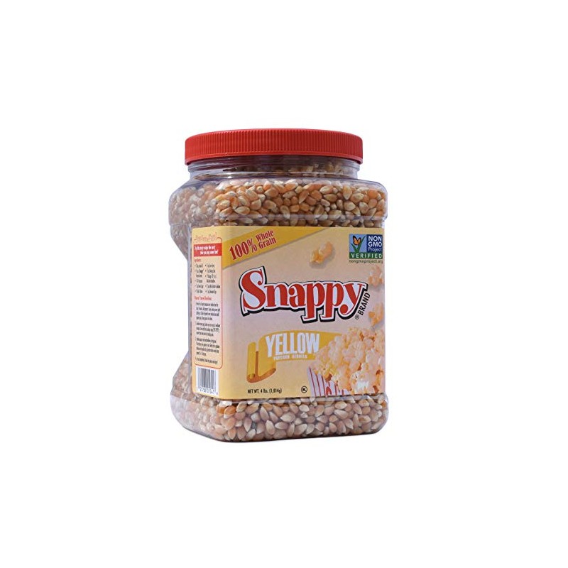 Snappy Popcorn Snappy Yellow Popcorn Kernels, 4lb Resealable Jar, 4