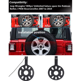 Parking Aid Car Camera Waterproof HD Reversing Camera Replacement for Jeep Wrangler / Willys / Unlimited Sahara Spare Tyre Rubicon Tyres / Car Spare Tyres 2007 to 2019