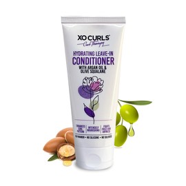XO Curls Hydrating Leave-In Conditioner with Argan Oil & Olive Squalane 3.4 Fl Oz | No Silicone, No Sulfates, No Paraben | Conditioner | Argan Oil | Olive | Unisex Adult