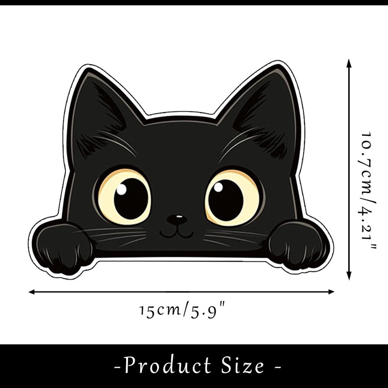 Black Cat Decor Sticker - Cute PVC Sticker for Car