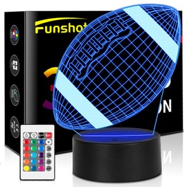 Funshot Football Night Light for Boys Room, Football Lamp Birthday Gifts for Room Decor, 16 Colors 4 Light Models Changing with Remote Control