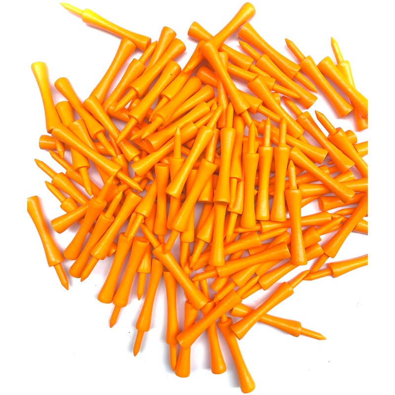 TH Golf x100 Pcs Bamboo Orange Castle Golf Tees 70mm