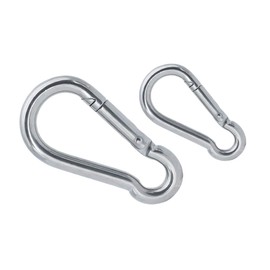 2-size Snap Hooks, 304 Stainless Steel Spring Snap Hook Carabiner, 40mm & 60mm Quick Link Carabiner Clips for Camping, Fishing, Hiking, Traveling, Backpack, Dog Leash, Keychain - Set of 4