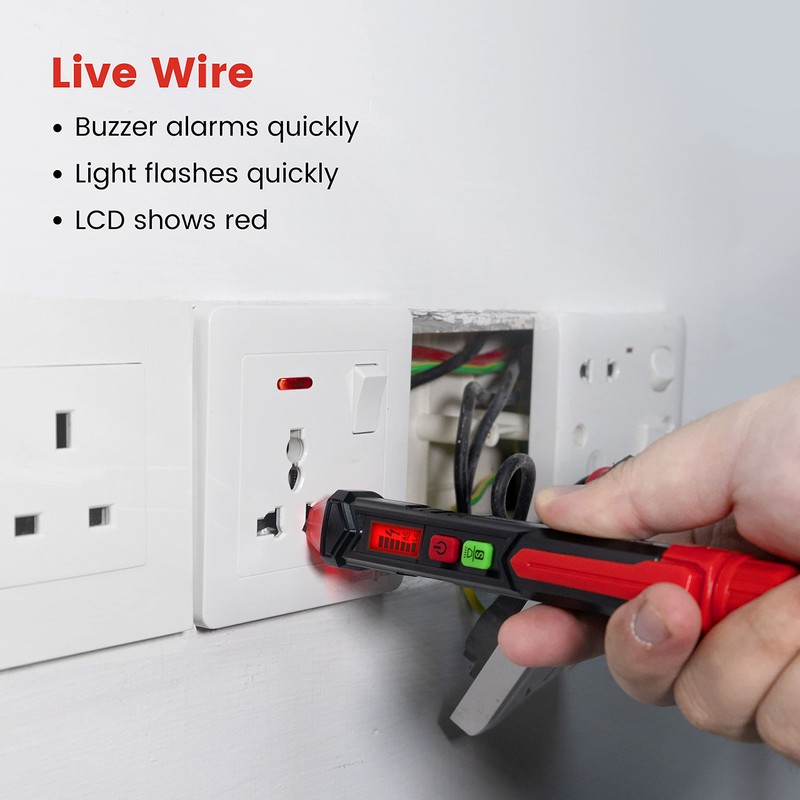 KAIWEETS HT100 Voltage Tester, Dual-Range 12V-1000V/48V 1000V Non-Contact Electrical Tester,