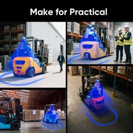 New Arc LED Forklift Safety Light, 30W 12-110V, IP68 Waterproof, Arc-Shaped Warning Light for Pedestrian Safety Zones,Forklift Lights for Warehouse, Factory, Construction,Industry (Blue)