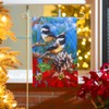Evergreen Winter Chickadees Garden Waffle Flag
