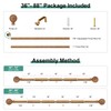 QDWIS Wood Curtain Rods for Windows 48 to 84 Inch,