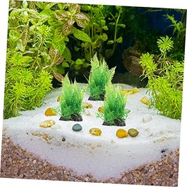 Kit De 3 Plantas Artificiales para Acuario Césped Artificial Alto Y Falso Decoraciones para Peceras Caseras Fácil De Instalar                         