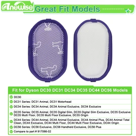 Anewise 4Pk Filter for Dyson DC44 Animal, DC35, DC31, DC56, DC34, DC30 Digital Slim Exclusive Multi Floor Vacuum Cleaner, Replacement Part #917066-02