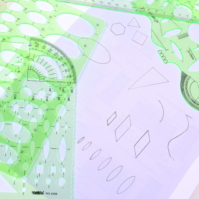QISF Pack of 9 Circular Stencils, Circular and Oval Stencils,