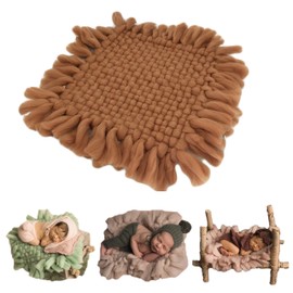 Baby Photography Props Basket Braid Wrap Newborn Photo Shoot Baskets Filler Posing Stuffer Background Blanket (Coffee)