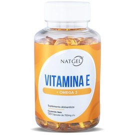 NatGel Vitamina E con Omega 3 | Antioxidante para Salud de la Piel y Sistema Cardiovascular | 120 Capsulas Softgels de 700mg