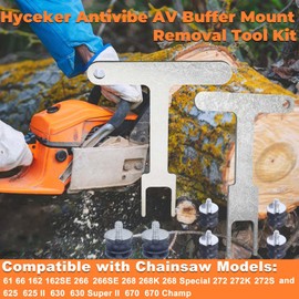 Hyceker Antivibe AV Buffer Mount Removal Tool Kit for Husqvarna 61 266 266SE 266XP 268 272 272XP 166 Jonsered 625 630 670 Chainsaw (2 Large + 4 Small) Isolator Shock Mounts Set 501773401 501773501